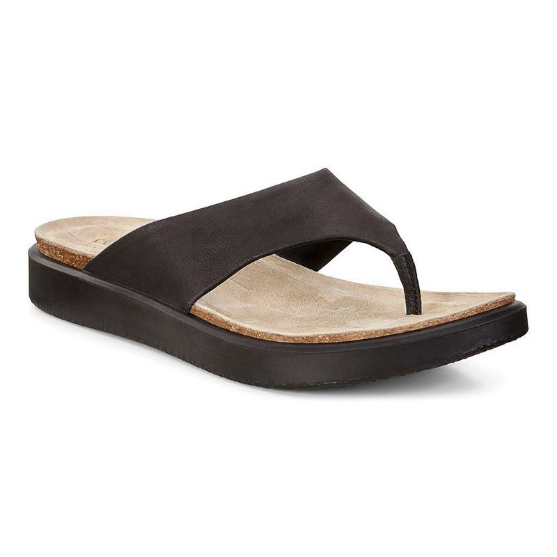 Women Ecco Corksphere Sandal - Sandals Black - India OTSPDM756